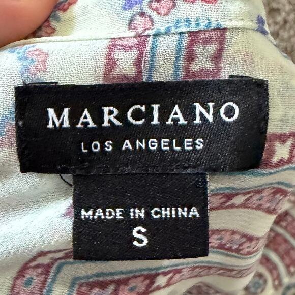 Marciano Women's Gypset Top Small Bohemian Gypsy Flowy Cold Shoulder Boho NWT - Picture 9 of 9